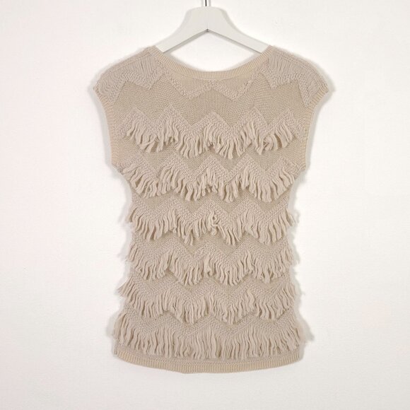 Anthropologie Yellow Bird Tan Boho Knit Top - Picture 7 of 8